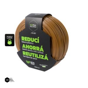 ECOFILA RECARGA HELLBOT PLA 1KG (SIN CARRETE) - MARRON CLARO